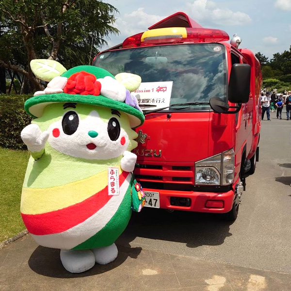 ふらまる消防体験。がんばるぞ!