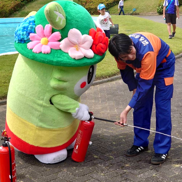 ふらまる消防体験。上手にできたね!